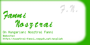 fanni nosztrai business card